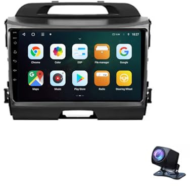 Android 13 2 DIN Radio 9 Pollice Schermo touch per auto per Kia Sportage 3 SL 2010-2016 con Telecamera Posteriore/Wireless Carplay/BT/FM/navigazione GPS Controllo al volante(2+32G)