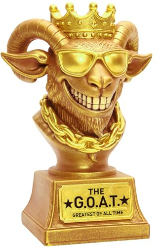 Freetoes The Goat Trophy Award,G.O.A.T Greatest of All Time Funny Trophies for Adults,Large Goat Decor Awards and Trophies Office Desk,Fantasy Football Trophy Best Player Gifts