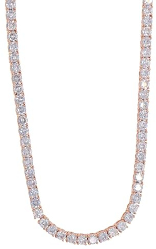 WZPKJH Oro 14K su Collana S925 con Catena di Tennis moissanite Hip-Hop a Wire-incontra l'eleganza. Il Bellissimo Regalo per Coloro Che apprezzano Il Fascino Classico, Regali per la Festa del papà