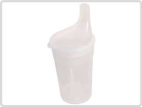 Schnabelbecher mit Deckel für Tee mit langem Mundstück, Farbe: transparent - Schnabeltasse Trinkbecher Einnehmebecher