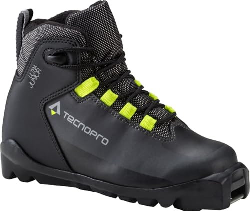 Tecnopro Kinder Ultra Skilanglaufschuhe, schwarz/Grau/Gelb, 11C