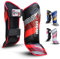 Farabi Sports schienbeinschoner Kickboxen Kinder Shin Instep MMA schienbeinschoner für Boxen, Muay Thai, Kickboxen, Karate, Taekwondo, Kampfkunsttraining (Black/Red)