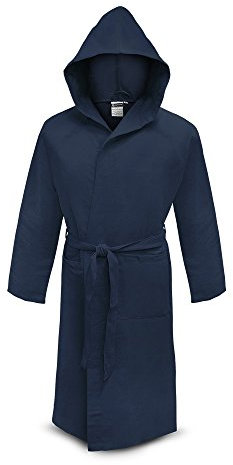 Accappatoio in Microfibra Unisex Uomo Donna con Borsetta IRGE (L, Blu Notte)