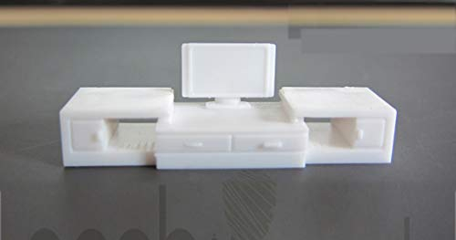 1 Modell Möbel TV Set weiß für Modellbau 1:50, Modelleisenbahn Spur 0