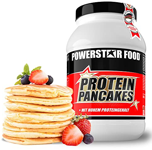 Pancakes protéinés - 1000 g - Mélange de crêpes à faible teneur en glucides - Seulement 1,7 % de sucre et 1,2 % de graisse - 41,1 g de protéines p.P. - Goût délicieux - Parfait comme petit déjeuner et