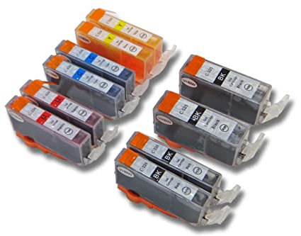 vhbw 10x Tintenpatronen kompatibel mit Canon Pixma MG5300, MG6250, MG6150, MG5350, MG8240, MG5250, MG6100, MG8150 Drucker + Chip (Kompatibel)