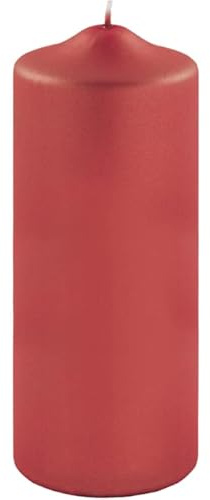Fink [W] Candle, metallic Stumpenkerze, Paraffin, rot, L. 8 cm, B. 8 cm, H. 20 cm, D. 8 cm