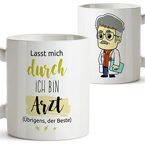 Tasse de café en Allemand pour Les Travailleurs - Cadeau pour Les médecins - Voici Le Meilleur Docteur du Monde - 350 ML - Tasses Belles et drôles avec des Dictons à Donner