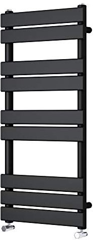 NRG Contemporary Flat Panel Bathroom Heated Towel Rail Radiator Rad Warmer for Living Room and Kitchen - 1000 x 450 Black