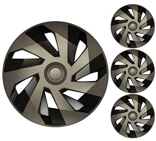 UKB4C Set of 4 Vector Graphite & Black Alloy Look Wheel Trims Hub Caps 15 Protection
