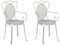 2er Set Stühle Metall grau Balkonset Terrasse Sitzgruppe Antik 2tlg Cilento