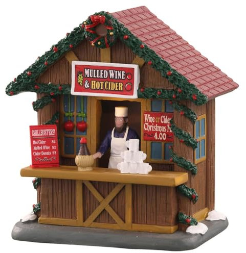 LEMAX Baue deinen Dorfladen Glühwein und Apfelwein, 325 ml, Harz, Tasse, Becher, Weihnachten, 11x8x13,5hcm