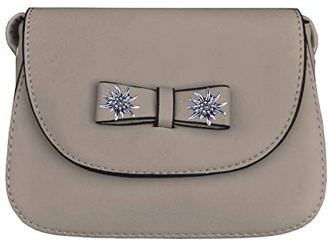 Alpin Trachten Trachtentasche Dirndltasche Handtasche mit Edelweiß - 6711 (Grau)