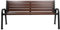Sellon24® Parkbank Wetterfest Gartenbank Stahl Massiv Holz Palisander Gestell Gartenmöbel Sitzbank 02003