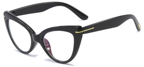 KoKoBin Große Cat Eye Lesebrille Damen Anti-Blaulicht Brille Mode und bequemer Katzenauge Computerleser(Schwarz,+1.0)