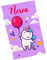 ZPUBLI+ Toallas de Mano y Cara Personalizadas con Nombre (30x50). Regalo Infantil Original para el Colegio, excursiones, Camping, Ejercicio etc. (Toalla Manos Unicornio Globo)