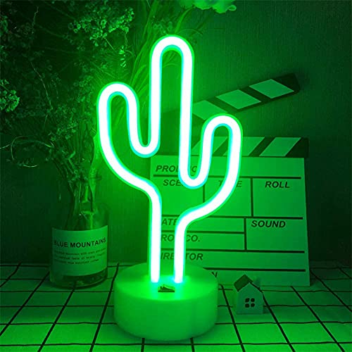 ENUOLI LED Cactus Insegne al neon Luce al neon con base Luce notturna al neon Batteria/Luce al neon alimentata tramite USB per decorazioni per feste di compleanno per amici Regali per bambini