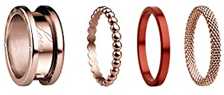 BERING Austauschbar Ring Set für Damen in Rosé Gold & Rot mit einzigartigem Twist- & Change System, Symphony-Set-D