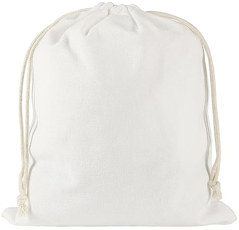 Advantez Cotton Drawstring Bags, 20Pcs Large Muslin Drawstring Bags, 20x25cm Reusable Sachet Bag White Cloth Bags Favour Bags for Party Wedding Birthday Home Supplies