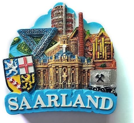 Saarland Magnet Poly Souvenir Germany Saarbrücken Völklingen Saarschleife !
