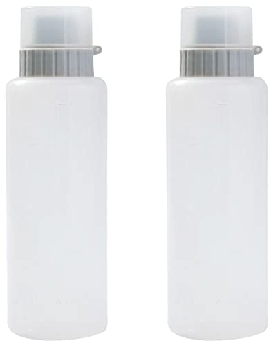 TuoTu Porous Squeeze Bottles with Scale, 6Oz Clear Squeeze Squirt Condiment Bottles with Cap Lids, Kitchen Seasoning Dispenser Bottles for Ketchup Salad Sauce Oil Syrup Paint 2PACK