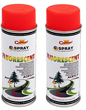VE-INDUSTRIES 2x Neon Lackspray Rot 400ml Leuchtpsray Acryllack
