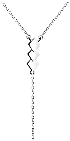 Sofia Milani - Damen Halskette 925 Silber - Quadrat Viereck Anhänger - N0459