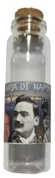 BLUSUPERSHOP 1 Mini Bottiglia in Vetro Alta 9 CM Aria di Napoli 20ML Circa Stampa A Colori bomboniera Divertente Portachiavi Omaggio amuleto