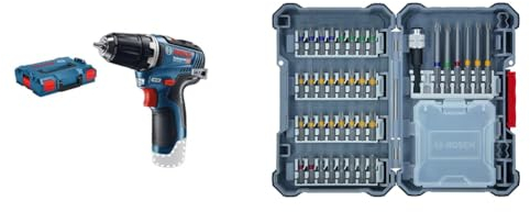 Bosch Professional 12V System GSR 12V-35 - Atornillador a batería (sin batería, en L-BOXX) + 40 uds. Set de puntas de atornillar (Pick and Click, accesorios para taladro y destornillador)