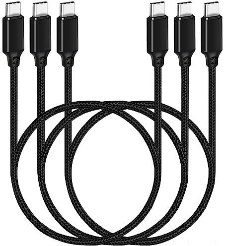 SUMPK Cable USB C a USB C 60cm 3 paquetes, cable 240w USB C corto PD USB 2.0 cable de carga rápida compatible con Galaxy S23 / S22 / s21 / S20 + / S10 / z FLIP