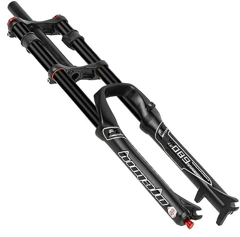 HIMALO Downhill Mountainbike Federgabel 26 27,5 29 MTB Luftgabel Federweg 130mm Scheibenbremse Gerade Gabel QR Zugstufenverstellung Manuelle Sperre (Color : Black, Size : 26'')