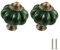 Zernmiarder 2 Pack Dark Green Ceramic Pumpkin Cabinet Knobs - Retro Drawer Pulls with Screws for DIY Home Project
