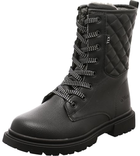 s.Oliver Mädchen Winterstiefeletten zum Schnüren Gefüttert Wasserabweisend, Schwarz (Black), 36 EU