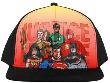 Bioworld Justice League of America Squad Youth Black Snapback Hat-OSFA