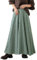 Jupe longue vintage à carreaux pour femme - Coupe trapèze - Été et printemps - Taille haute élastique - Jupe midi plissée fluide, vert, Taille S