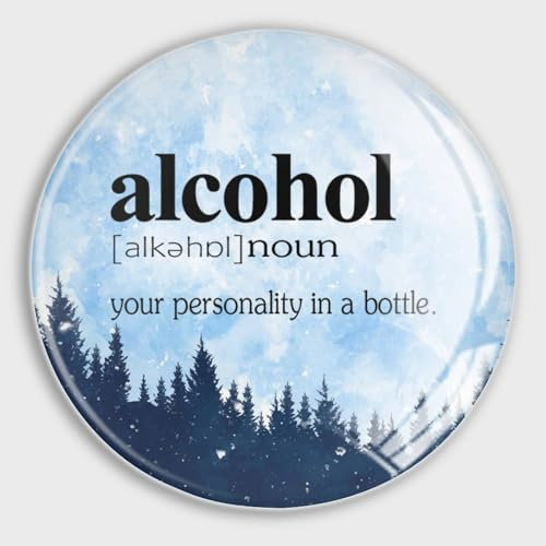 Freecustom Alcohol Definition Glass Fridge Magnets Inspirational Quotes Strong Magnets Dictionary Meaning Cute Fridge Magnets Fridge Decoration for Kitchen Locker Office Whiteboard 4 PCS