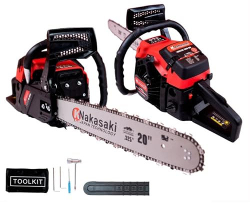 Motosierra Gasolina Knakasaki 78cc | Potente Motor, Espada 20 Pulgadas, Alta Durabilidad, Corte Preciso, Kit Completo de Montaje