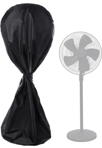 Funda protectora para ventilador de pie con cordón para interiores y exteriores, cubierta de ventilador de pedestal, protección completa de 30 pulgadas de profundidad x 57 pulgadas de alto, cubierta