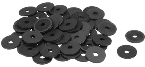sourcing map Lot de 60 rondelles plates M6 en nylon - 6 mm x 25 mm x 2 mm d'épaisseur - Œillets unis en plastique - Noir
