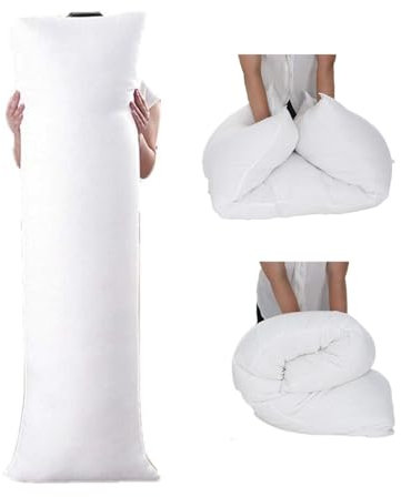 Gaxcent Premium Dakimakura Kissen 180 x 60 cm, Seitenschläferkissen, Innenkissen, Schwangerschaftskissen Körperkissen für Erwachsene mit Mikrofaser-Füllun,Weiß,150 * 50
