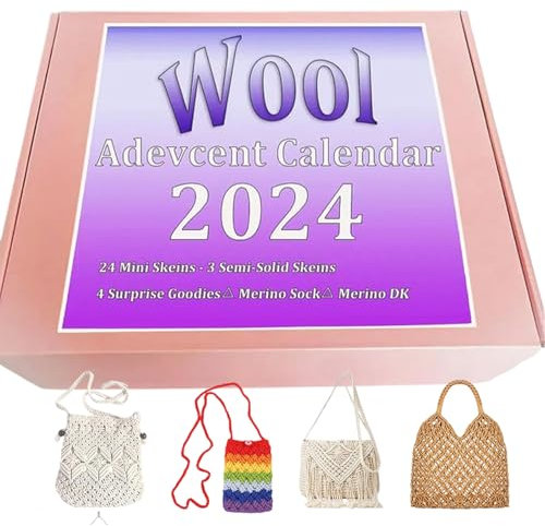 Woll-Adventskalender 2024, Weihnachtsgarn Adventskalender 2024, Häkel-Adventskalender 2024, 24 Tage Countdown Bis Weihnachten, Weihnachts Und Garn Adventskalender