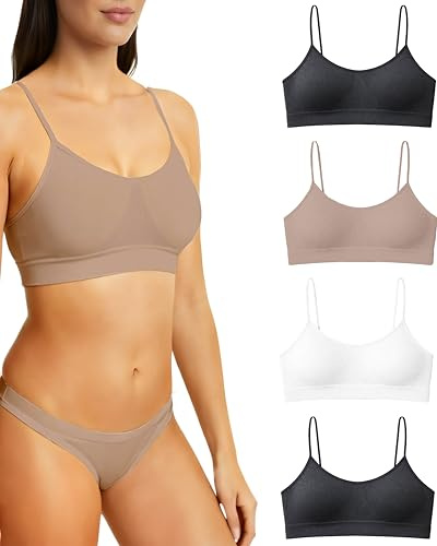 Risalti Reggiseno Senza Ferretto Spalla Stretta 3 pz - Bralette Donna Senza Cuciture ed Etichette, Reggiseno Donna in Microfibra Elasticizzata, Brassiere, Top Morbido, Intimo - Made in Italy
