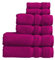 Christy Chroma Purple Towels Set | Set of 6 | 2 Bath 2 Hand 2 Face | Highly Absorbent Heavyweight 675GSM | Bold and Bright | Soft Smooth Bathroom Shower Towels | 100% Cotton | Sustainably Made | Plum