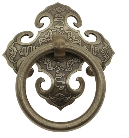 Oniissy Antique Brass Door Pull Handle,Aging Bronze Finish on Solid Brass Door Pull Enhancing Curb Appeal, Antique Brass Gate Handle, for Front Doors, (Bronze)