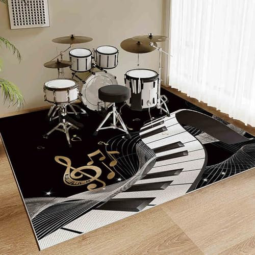 200 x 160 cm Tapis Batterie Acoustique Insonorisant, Tapis pour Batterie Electronique, Tapis pour Batterie et Percussions, Tapis de Tambour pour Grosse Caisse Caisse Claire Instruments de Musique