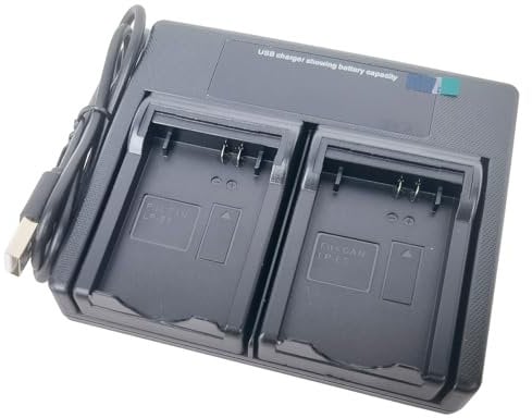 USB Dual Battery Charger for Canon LP-E5 LPE5 LC-E5 EOS Rebel XS XSi T1i, EOS 450D 500D 1000D, Kiss F, Kiss X2, Kiss X3 Camera