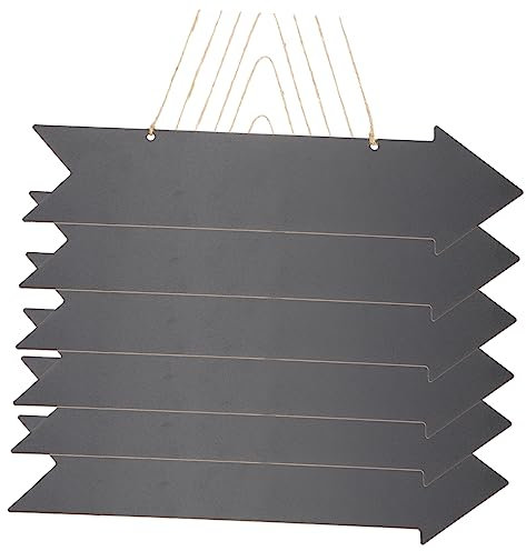 BESPORTBLE Panneaux Fléchés En Bois 6 Pièces 8,9x33,5 Cm Pour Directions Intérieures, Décoration Suspendue Créative, Panneaux De Tableau Noir Vierges Double Face Personnalisables