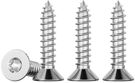 Drenky Viti Autofilettanti Inox A Testa Svasata Torx 50 Pezzi M4x20 Viti Per Legno Cartongesso In Acciaio Inossidabile 304 Completa Filettatura Per Legno,TX20