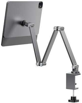 LULULOOK Support magnétique pour iPad Pro 12.9 - Pliable - En alliage d'aluminium - Réglable - Pour Pro 12,9 3rd/4th/5th/6th, Air M3(2025)/Air M2