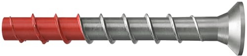 Fischer Betonschraube Ultracut FBS II 6x65 SK, Senkkopf, rote Spitze, ETA Option 1, TX30, für Außenbereich und Feuchträume